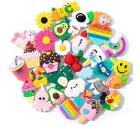 VINSPIRE 30PCS Cute Summer Croc Charms Set - Waterproof PVC Shoe Charms for Crocs, Cute Crocs Accessories & Shoe Decoration, Decorations for Kids and Adults