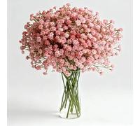 VINSPIRE 6 Pcs Pink Artificial Gypsophila Flower, Realistic Mini Fake Flowers for Valentine's Day, Wedding Bouquets, Diy Floral Arrangements, for Home Decor, Birthday and Holiday Decorations