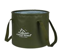 VINSPIRE Multifunctional Collapsible Bucket, Waterproof Folding Bucket, Handy Foldable bucket, Lightweight PVC Foldable with Sturdy Handles for Camping, Cleaning, Fishing (10L Military Green)