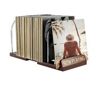 VINSPIRE Vinyl Record Storage, Expandable Record Holder for 30-70 LPs, Now Playing Vinyl Stand Display Rack for Wooden, Easy to Assemble for Home Decor & Music Lovers, Complements Any Decor (Brown)