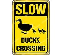 Vinstralivye Vintage 8x12IN SLOW DUCKS CROSSING Metal Wall Art Rustic Tin Sign for Kitchen Decor Farmhouse Home Decoration Gift Idea