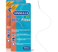 VINSULLA Super Floss for Braces, 3-in-1 Dental Floss Threaders for Bridges, Implants & Retainers - 80 Pre-Cut PFAS & PTFE Free Strands, Oral Care Hygiene Essential (Pack of 2)