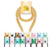 Vinswet 45pcs 8mm Citrine Natural Stone Beads Round Genuine Real Stone Beading Loose Gemstones DIY Smooth Bead for Bracelet Necklace Earrings Jewelry Making