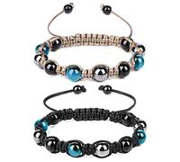 Vinswet Triple Protection Bracelet,Genuine Tigers Eye Black Obsidian and Hematite Beads Bracelet for Men Women,Handmade Crystal Healing Bracelets Bring Luck and Prosperity and Happiness, 6.7 to 9.8