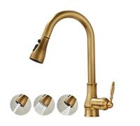 Vinta 360° Swivel Kitchen Faucet with Pull-Down Sprayer Antique Brass Stylish Design Brass Construction Easy Installation Perfect for Modern Kitchens