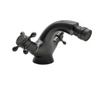 Vinta Black Bidet Faucet G1/2 - Dual Ceramic Handles, Brass Water Mixer, Single Hole Deck Mounted, Antique Style Bathroom Fixture, Elegant Grifo for Modern Baths