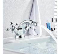 Vinta Brass Bidet Faucet Retro Two Handle Sink Mixer Antique SLE Bathroom Tap Ch & Silver h Ideal for Washbasin & Bidet High Quali Plumbing Solut