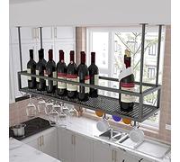 Vinta Ceiling Wine Rack & Hanging s Holder Adjustable Wall Wine Bottle & Stemware for Bars Restaurants Kitchens Black h Space Saving Design