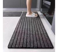Vinta Grey Hallway Runner Rug 90x150cm Non Slip Waterproof Low Pile Machine Washable Area Rug for Entryway Living Room Home Decor