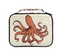 Vintag Wildlife Octopus Sketch Colored Pencil Bag Large Capacity Pencil Case for Colouring Pencils Pen Bag Marker Organizer
