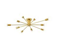 Vintage 10-Lights Semi Flush Black Metal Base Ceiling Light Fixture Modern Plating Finish Ceiling Lamp for Living Room Dining Room-den 10t (Black 10t)