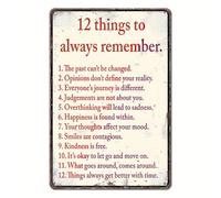Vintage 12 Things to Always Remember Aluminium Metal Tin Sign 8x12 Inch Tin Poster Wall are Decor New