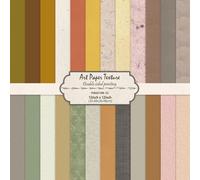 Vintage 12x12 Scrapbooking Cardstock Decorative Paper - 24 Sheets - for Card Making Journaling Planner Origami Textured Decorative Scrapbook Paper Scrapbook Materials Supplies (Art Paper Texture)