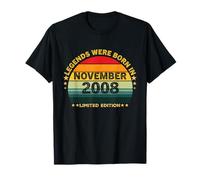 Vintage 17th Birthday Legends were Born in November 2008 T-Shirt