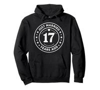 Vintage 17th Wedding Anniversary Just Married 17 Years Ago Pullover Hoodie