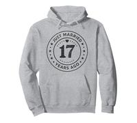 Vintage 17th Wedding Anniversary Just Married 17 Years Ago Pullover Hoodie