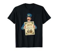 Vintage 1870 First Christmas Card Mailman History T-Shirt