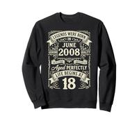 Vintage 18th Birthday Legends Born In June 2008 Sweatshirt