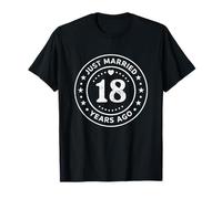 Vintage 18th Wedding Anniversary Just Married 18 Years Ago T-Shirt