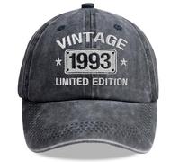 Vintage 1925-2005 Limited Edition Hats for Men Women, Personalized 20th-100th Birthday Gifts for Dad Mom Retirement, Black, One size