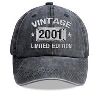 Vintage 1925-2005 Limited Edition Hats for Men Women, Personalized 20th-100th Birthday Gifts for Dad Mom Retirement, Black, One size