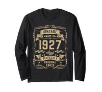 Vintage 1927 98yr 98th Birthday Gifts for Men 98 Years Old Long Sleeve T-Shirt