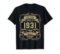 Vintage 1931 94yr 94th Birthday Gifts for Men 94 Years Old T-Shirt