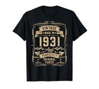 Vintage 1931 94yr 94th Birthday Gifts for Men 94 Years Old T-Shirt