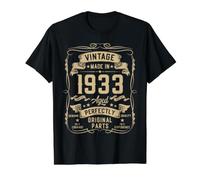 Vintage 1933 93yr 93rd Birthday Gifts for Men 93 Years Old Value Graphic T-Shirt, Men, Black, L
