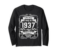 Vintage 1937 88yr 88th Birthday Gifts for Men 88 Years Old Long Sleeve T-Shirt
