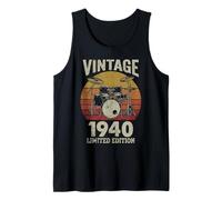 Vintage 1940 Drummer 86th Birthday Gift Retro Sunset Drums Tank Top
