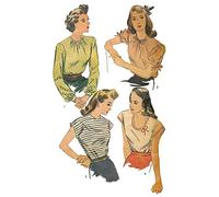Vintage 1940s Pattern - Blouse in Multi Styles - Bust 34” (86.4cm)