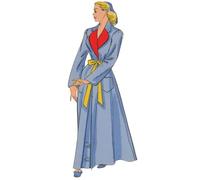 Vintage 1940s Pattern, Women's Wrap Housecoat, Dressing Gown - Bust: 38'' (96.5cm), Black and White, (PP9521)