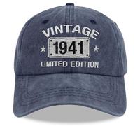 Vintage 1944 1943 1942 1941 1940 1939 1938 1937 1936 1935 Limited Edition Adjustable Embroidered Baseball Cap, Navy, One size