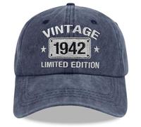 Vintage 1944 1943 1942 1941 1940 1939 1938 1937 1936 1935 Limited Edition Adjustable Embroidered Baseball Cap, Navy, One size