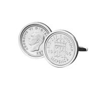 Vintage 1946 British Silver Sixpence Coin Cufflinks, 80th Birthday Gift for Men
