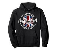 Vintage 1946 Flag Stamp 80th Birthday 80 Year Old Pullover Hoodie
