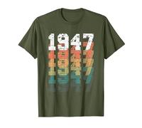Vintage 1947 Shirt Classic Retro 76th Birthday 76 Year Old T-Shirt, Men, Olive Green, 3X-Large