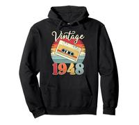 Vintage 1948 Birthday Retro Cassette Tape 40's Born Oldest Pullover Hoodie