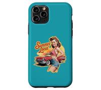 Vintage 1950s pinup Girl with Classic Car Case for iPhone 11 Pro