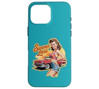 Vintage 1950s pinup Girl with Classic Car Case for iPhone 16 Pro Max