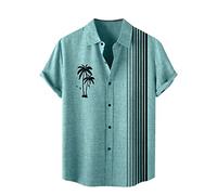 Vintage 1950s Retro Short Sleeve Button Down Shirts Short Sleeve Vintage Bowling Printed Button Down Shirts Men Shirts Party Vacation Men's Hawaiian Graphic Print Collared JANUK40430HOT0012