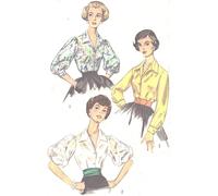 Vintage 1950s Sewing Pattern, Blouse - Bust: 36” (91cm)