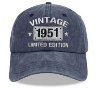 Vintage 1954 1953 1952 1951 1950 1949 1948 1947 1946 1945 Limited Edition Adjustable Embroidered Baseball Cap, Navy, One size
