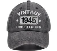 Vintage 1954 1953 1952 1951 1950 1949 1948 1947 1946 1945 Limited Edition Adjustable Embroidered Baseball Cap, 1945, One Size