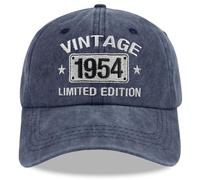 Vintage 1954 1953 1952 1951 1950 1949 1948 1947 1946 1945 Limited Edition Adjustable Embroidered Baseball Cap, Navy, One size