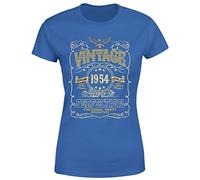 Vintage 1954 Aged to Perfection Original Parts Mostly 71st Birthday Womens T Shirt Royal 16