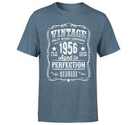 Vintage 1956 Aged to Perfection 68th Birthday Gift Mens T Shirt Gift for Him Dark Heather L