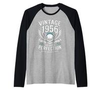 Vintage 1956 Birthday for Men Women 70th 70 Years Old Raglan Baseball Tee