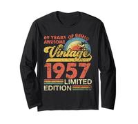 Vintage 1957 69 Years Old Gifts 69th Birthday for Men Women Long Sleeve T-Shirt